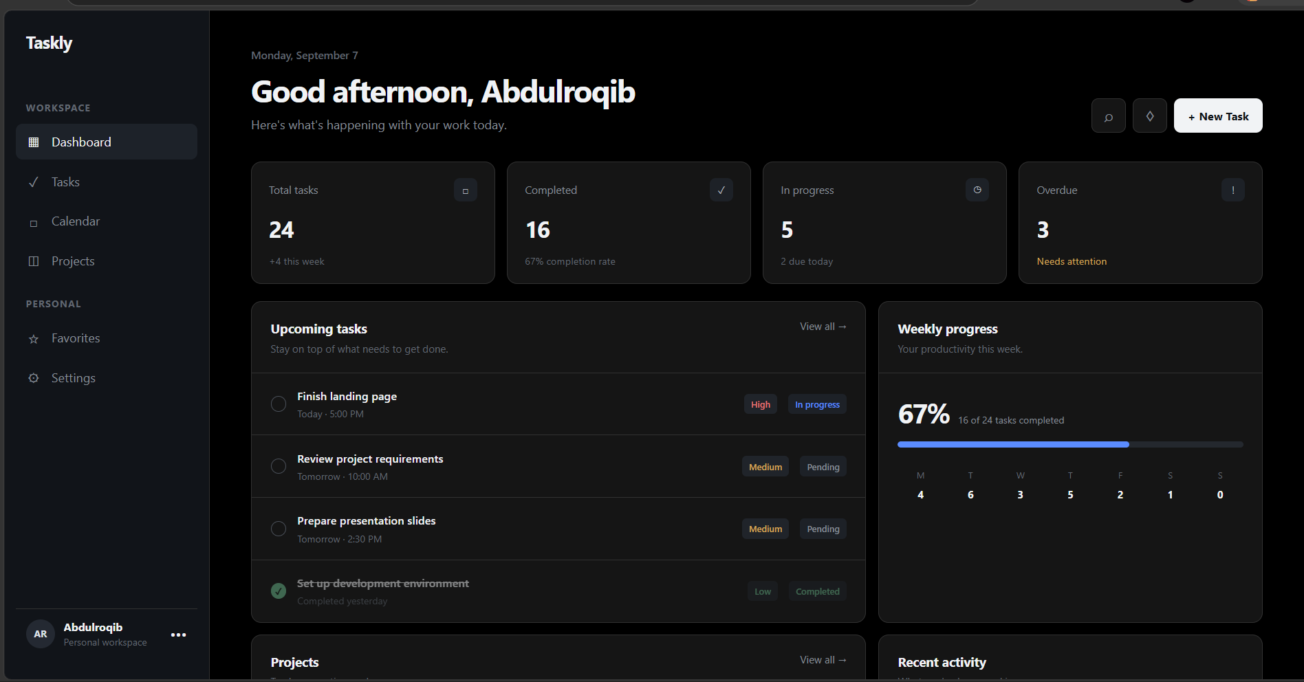 LogHue dashboard design draft